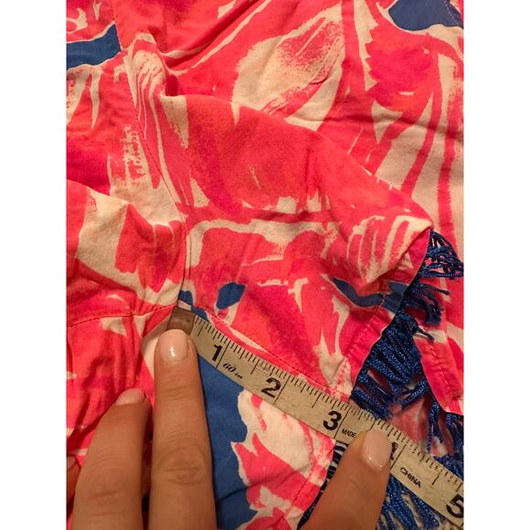 Lilly Pulitzer pink floral pull on shorts size L - Picture 6 of 7